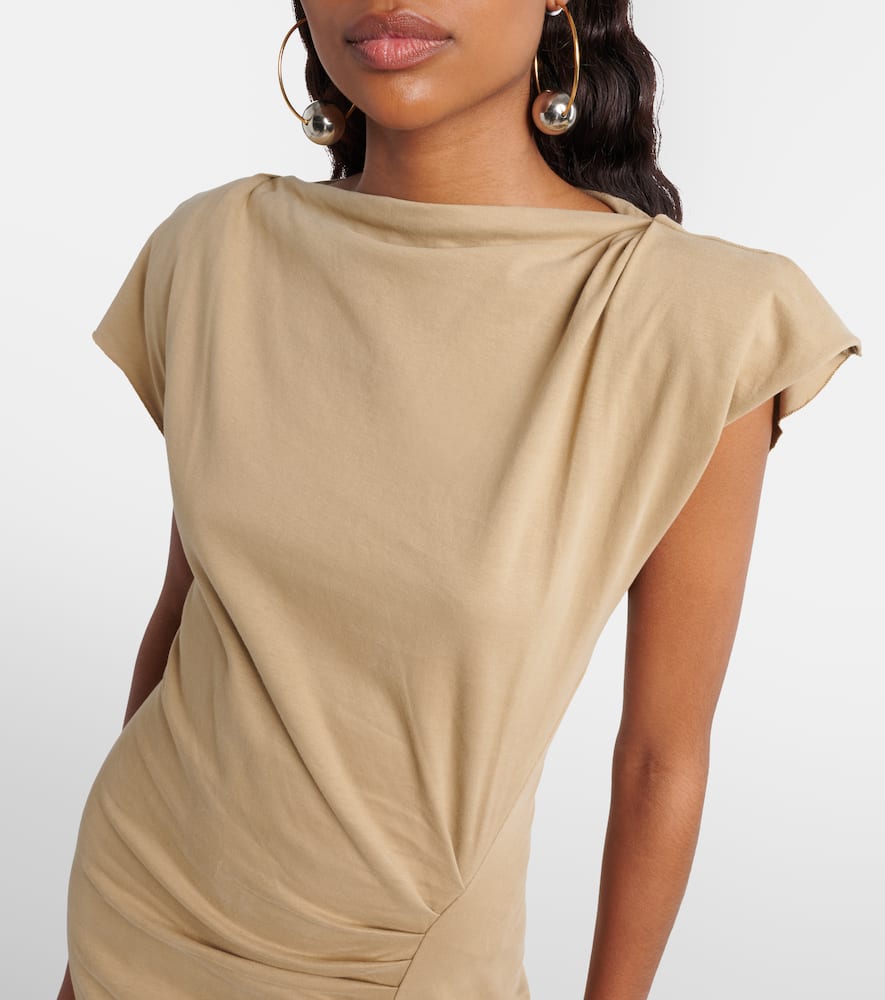 Nadela gathered cotton jersey midi dress