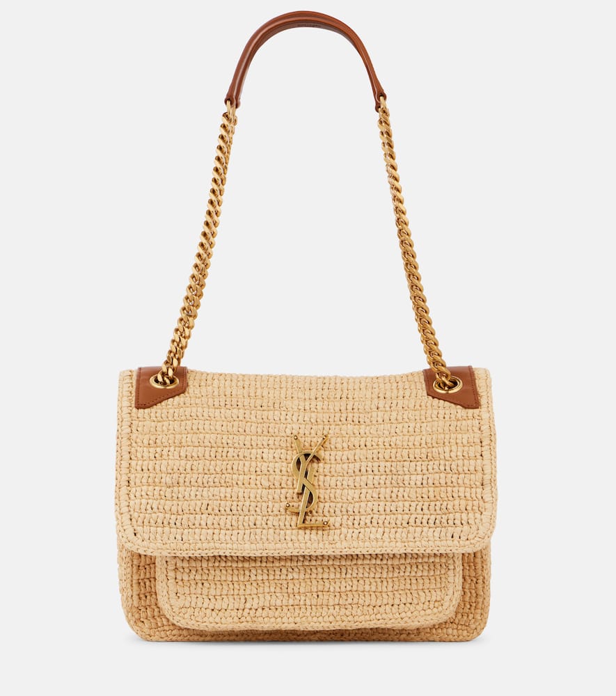 Saint Laurent Niki Medium raffia shoulder bag