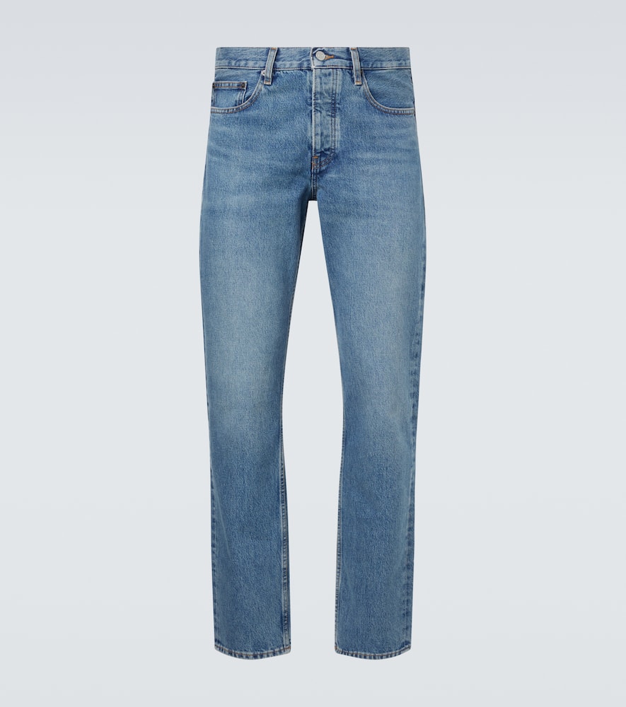 Mid-rise straight jeans