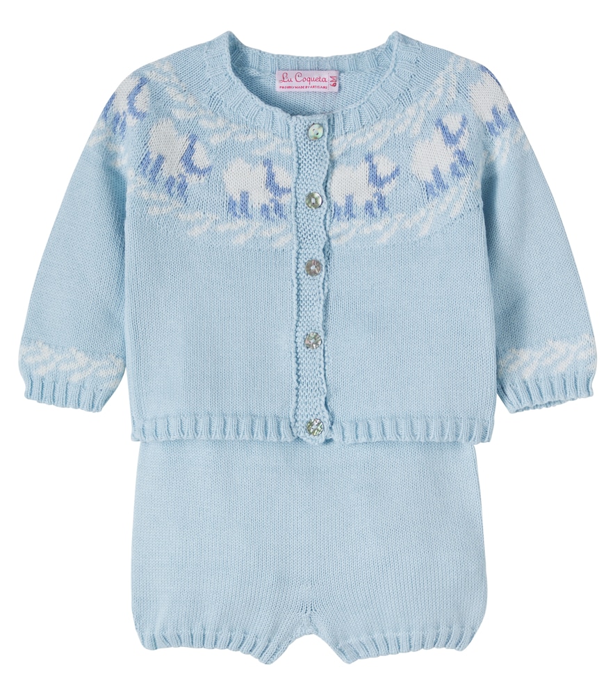 Baby Cordero cardigan and shorts set