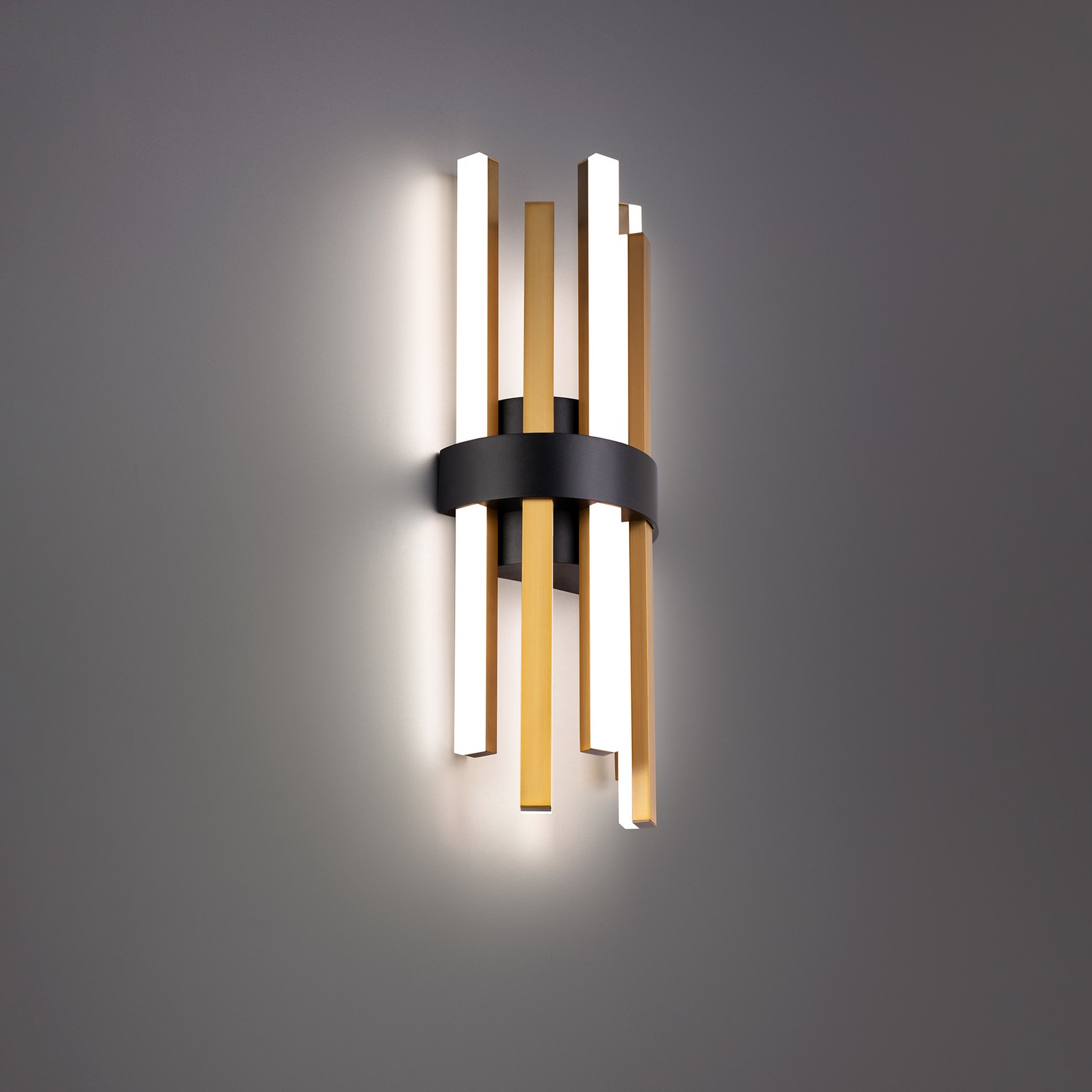 Black & Aged Brass LED Wall Sconce from the Harmonix Collection