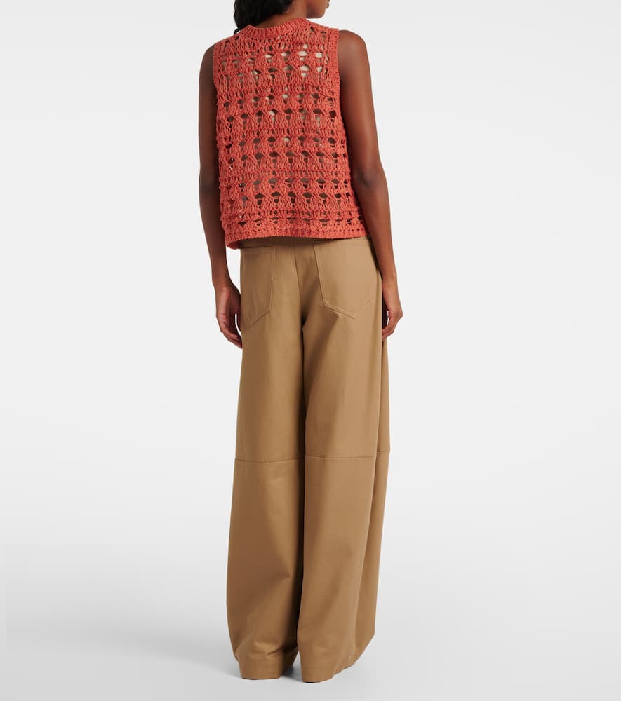 Jute and cotton-blend sweater vest