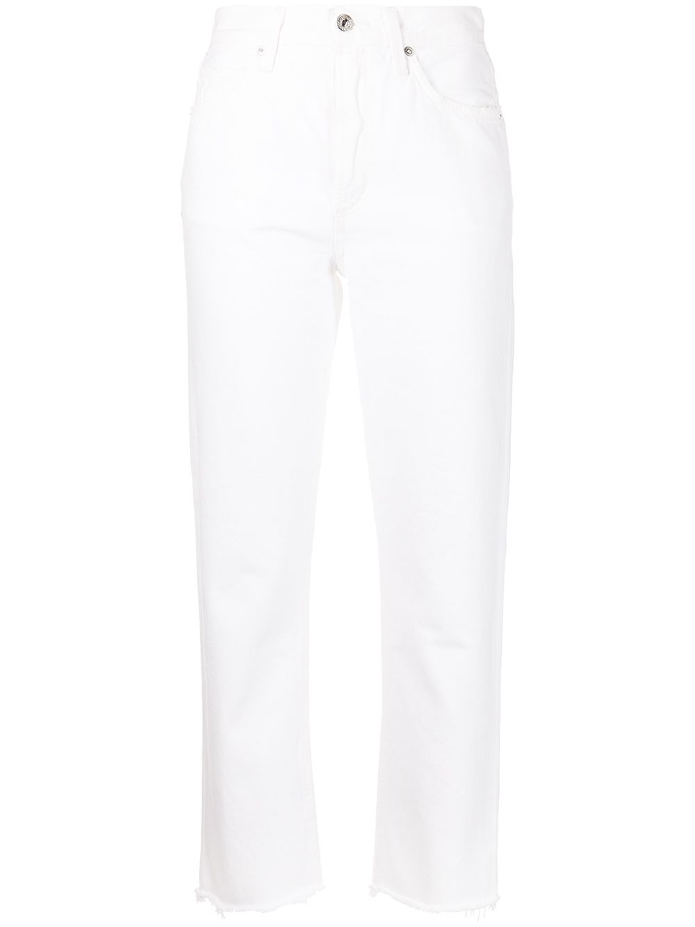 High-rise cropped jeans - White