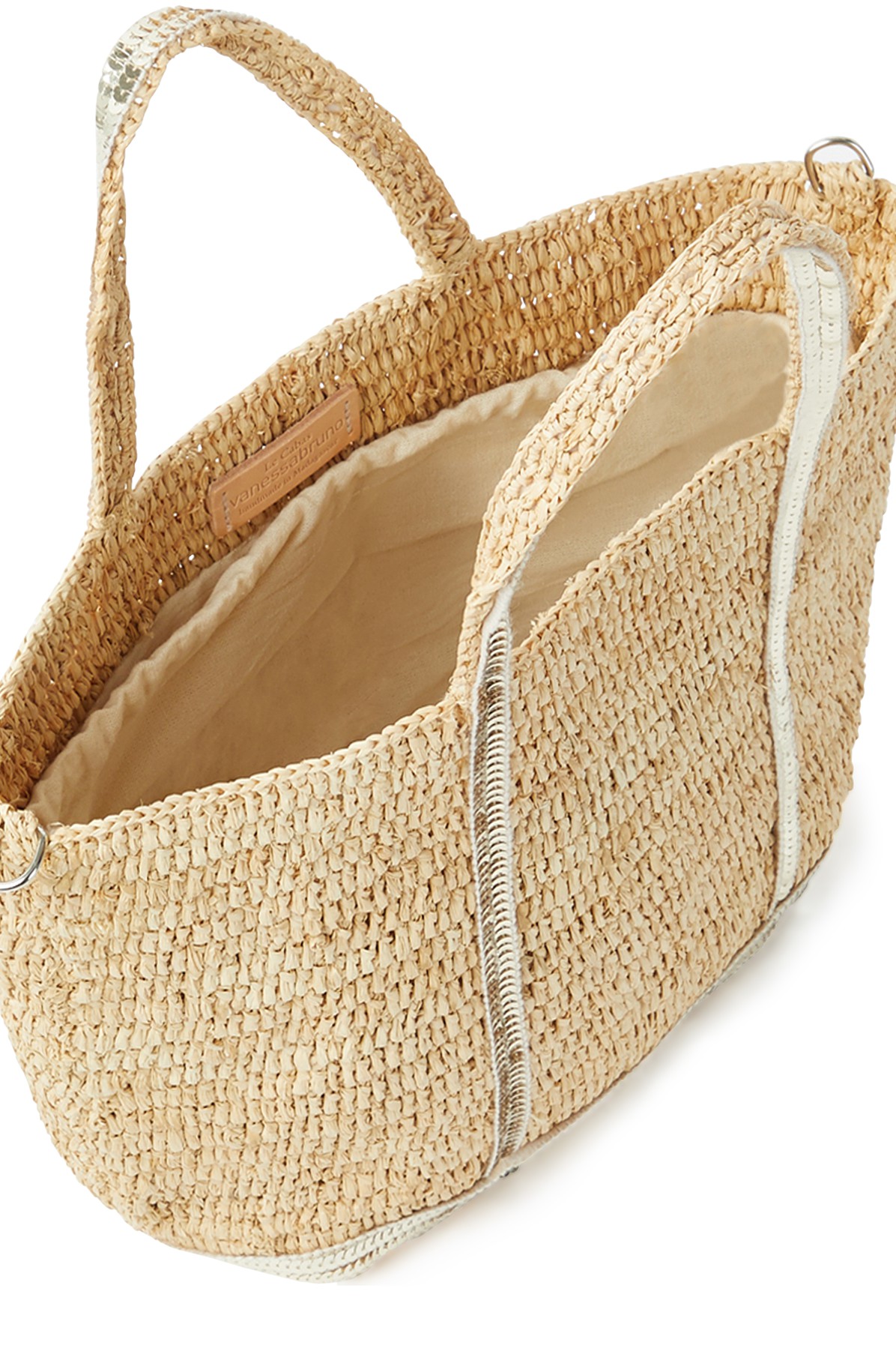 Raffia and sequins S Cabas Tote