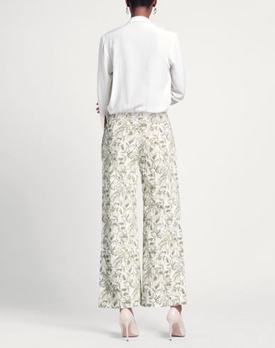 Woman Pants White Size 8 Cotton, Elastane