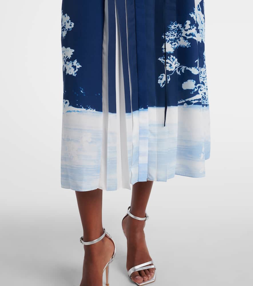 Belted printed midi dress