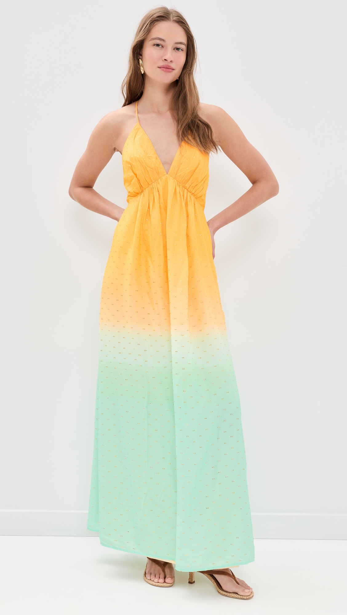 Multicolor Nascente Lurex Open Back Maxi Dress Multicolor Nascente