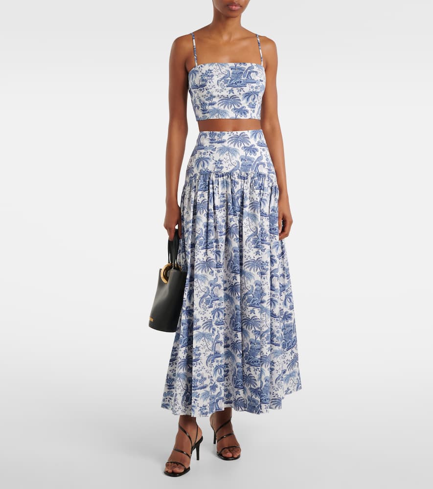 Federico printed cotton crop top
