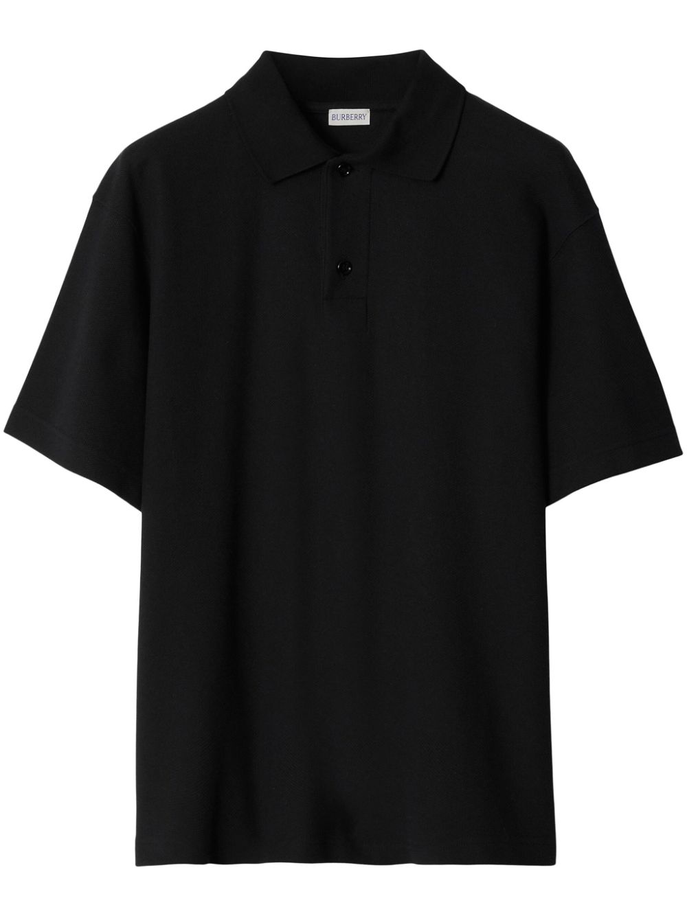 Piqué-weave cotton polo shirt - Black