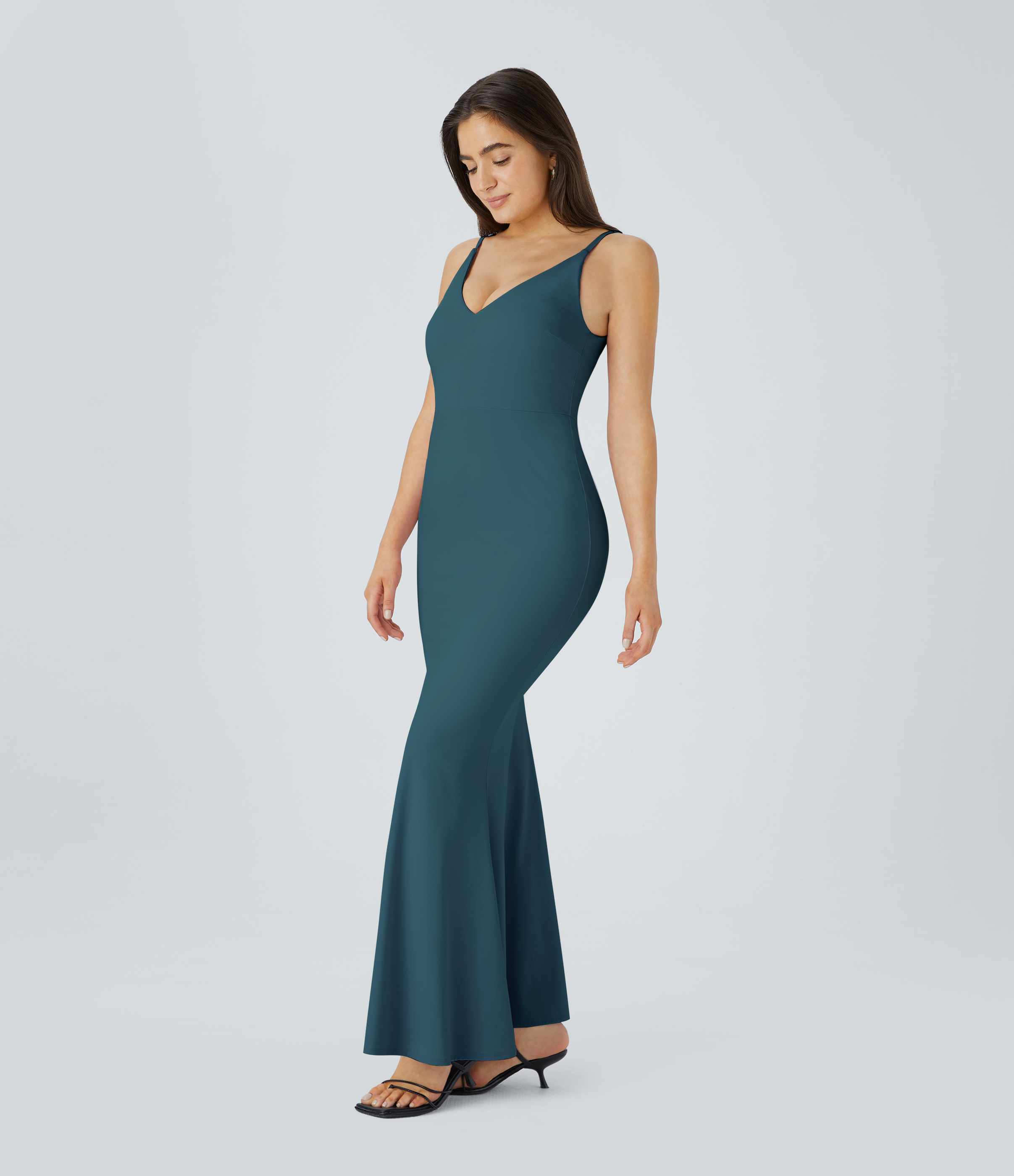 SoftlyZero™ Airy Maxi Mermaid Slip Cool Touch Dress-UPF50+ Casual Dress - Ink Green