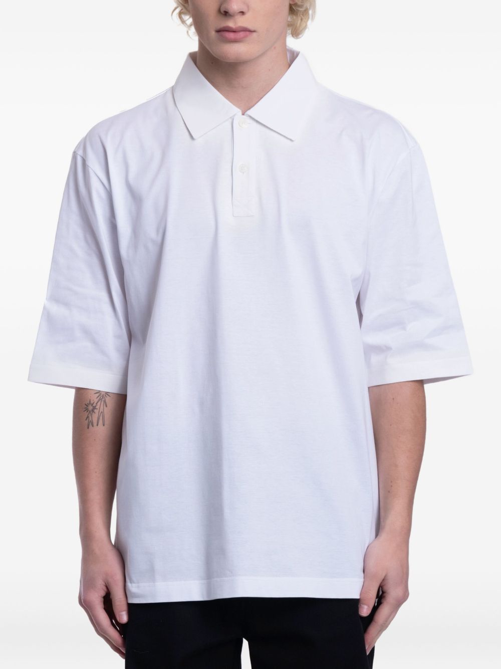 Marni logo-print polo shirt - White