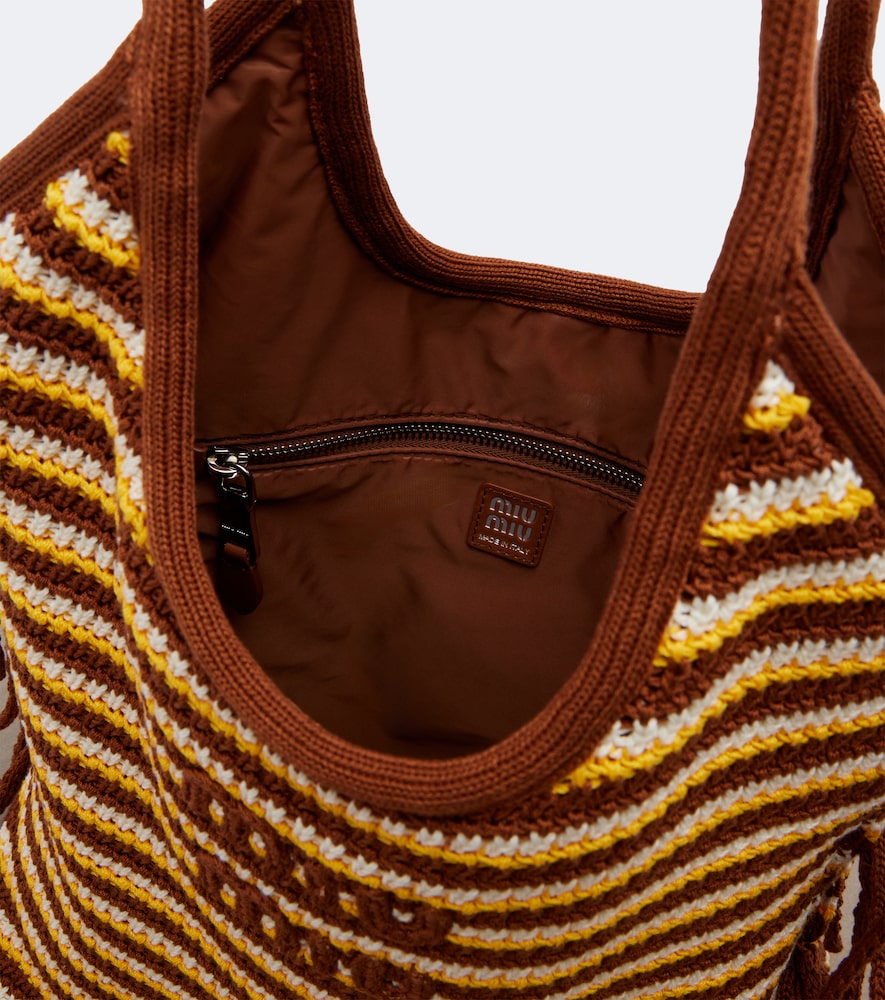 Ivy crochet striped tote bag
