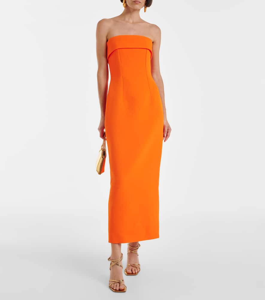 Keeley strapless crêpe midi dress