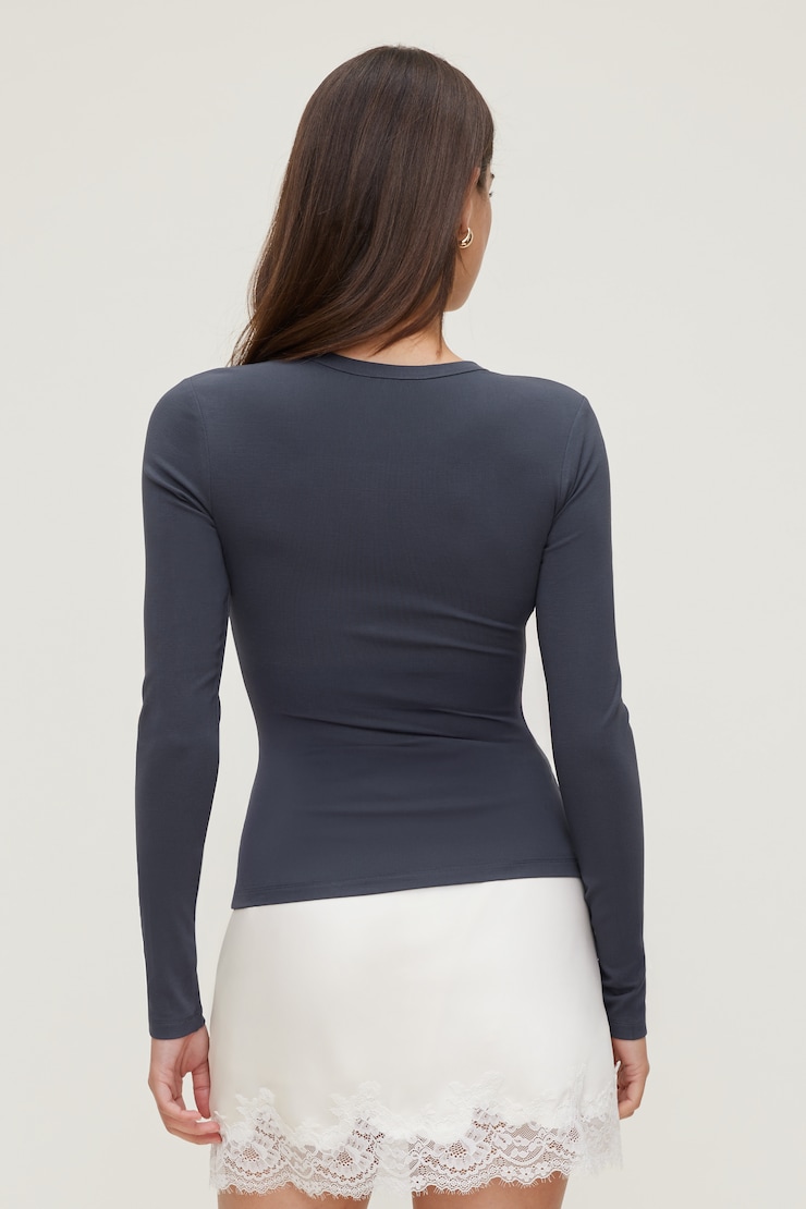 Rumi Long Sleeve T Shirt - Blue - Women Clothing