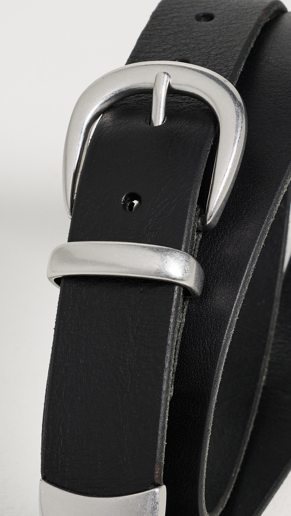 Western Bridle Leather Belt Black