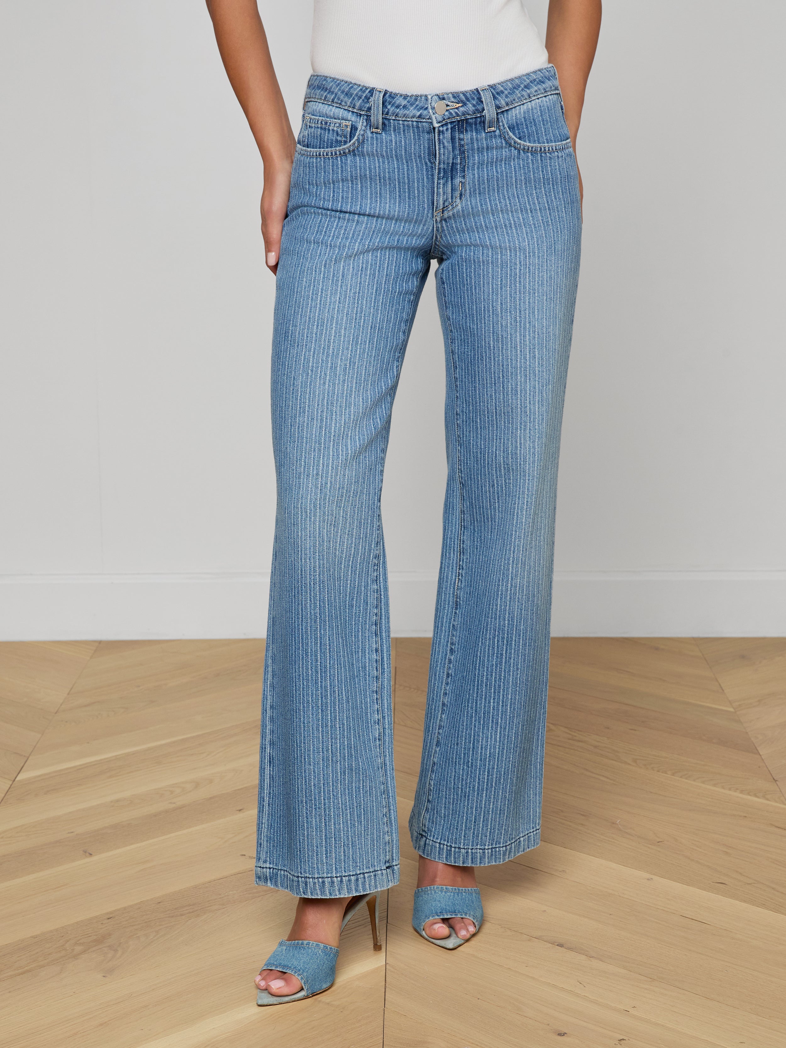 Joanne Low-Rise Wide-Leg Jean In Carmel