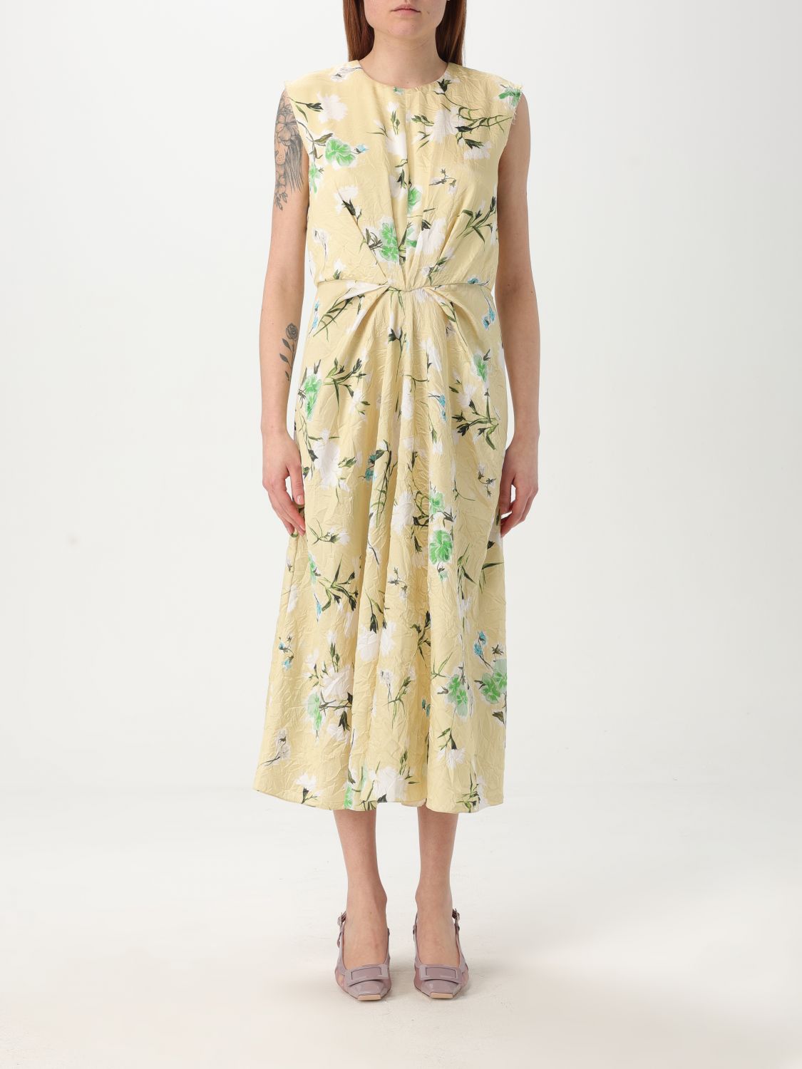 ERDEM sleeveless pencil dress - Yellow