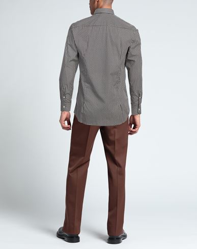 Man Shirt Chocolate brown Size L Cotton