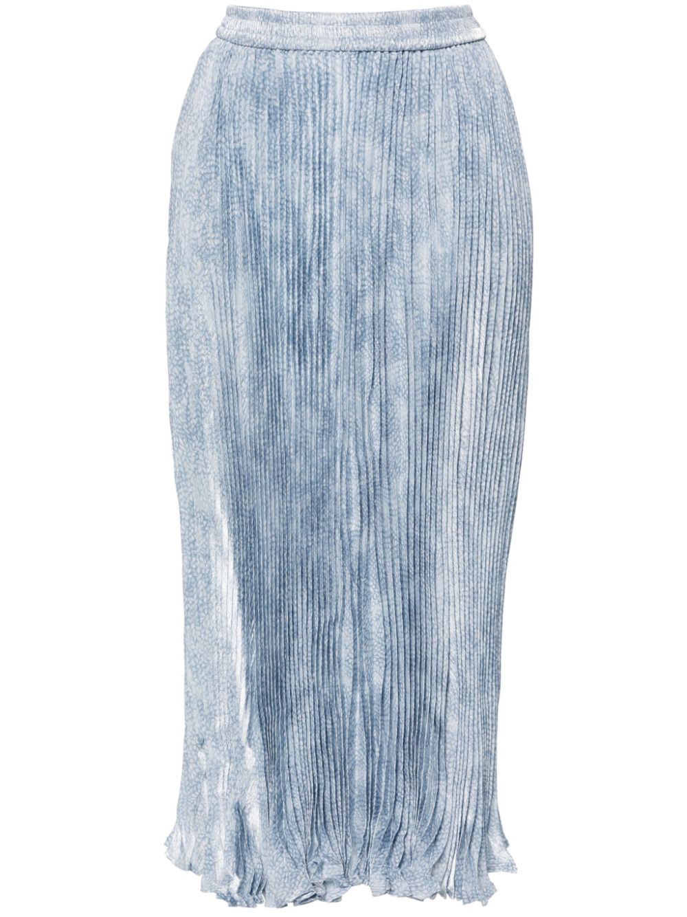 Floral-print pleated midi skirt - Blue