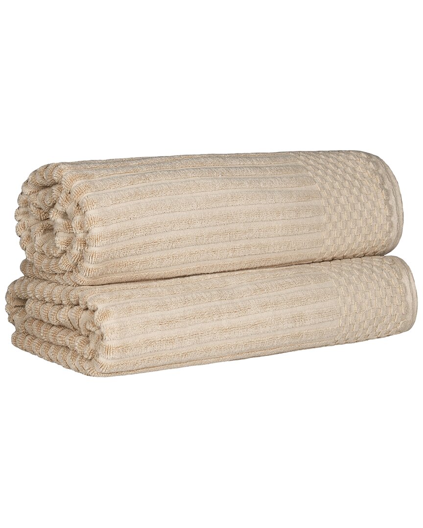 Superior Cotton Highly Absorbent Solid And Checkered Border Bath Sheet Set