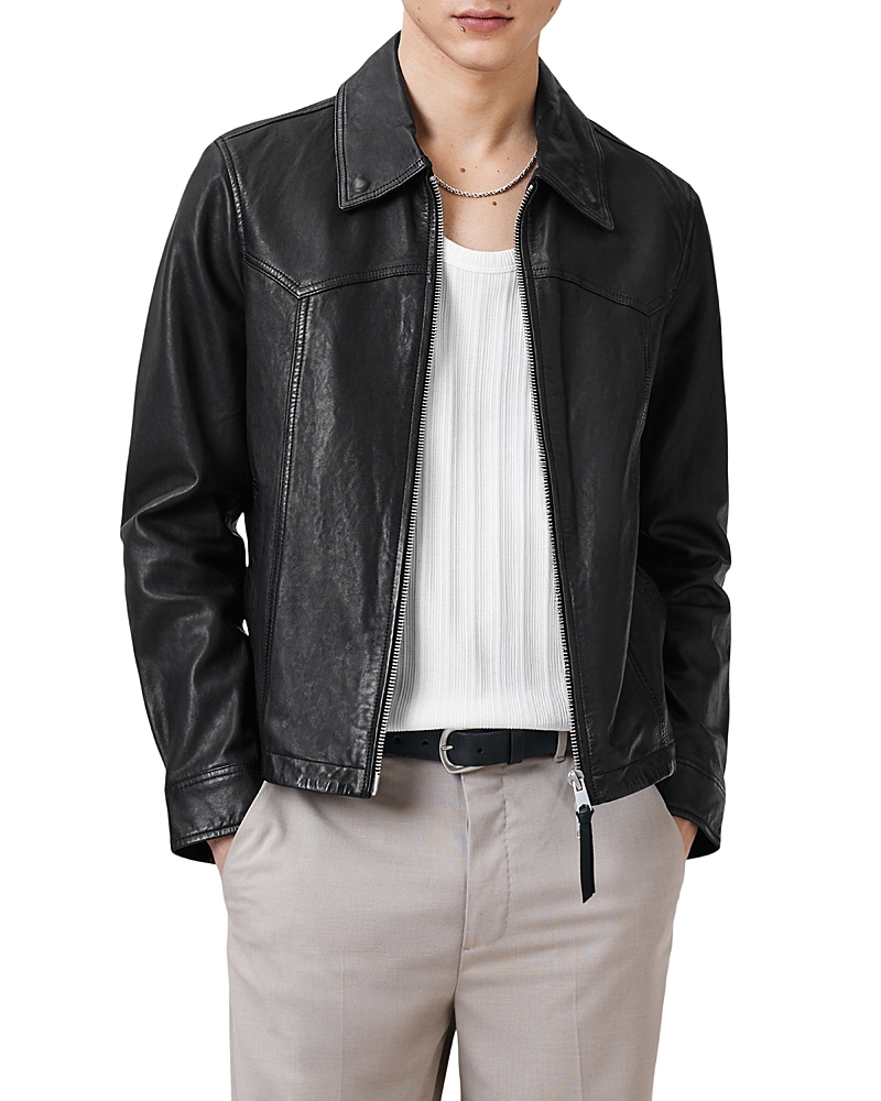 Nellcot Boxy Fit Western Yoke Leather Jacket