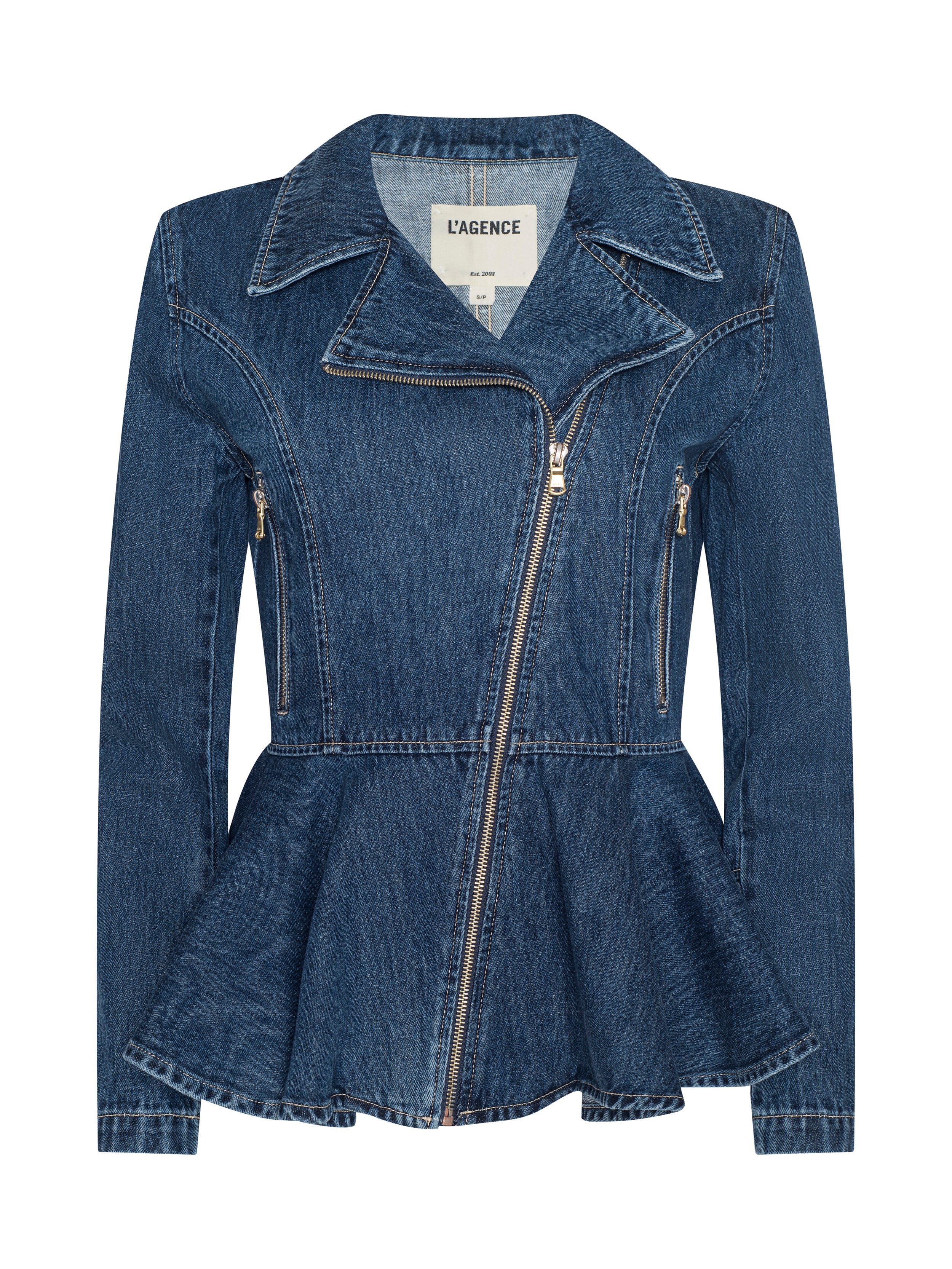 Moxie Peplum Biker Jacket In Norton