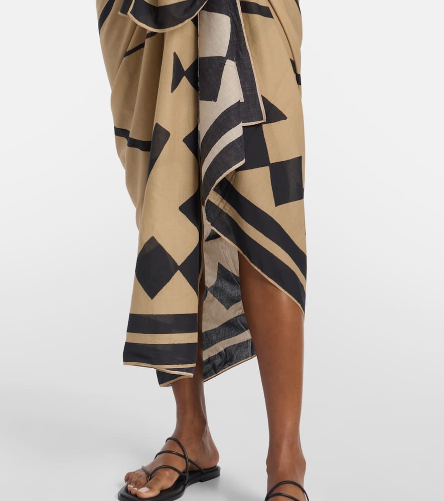 Cotton printed beach cover-up