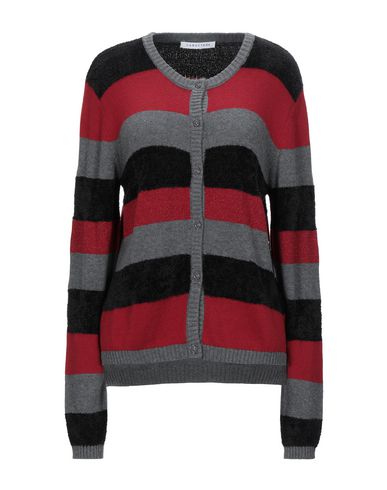 Caractère Woman Cardigan Red Size L Polyamide, Cotton, Wool, Polyester, Metallic fiber