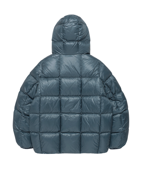 HOODED DUCK DOWN JACKET BLUE