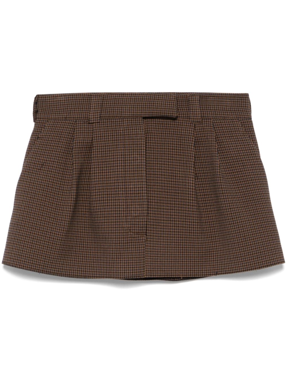 Dogtooth-pattern mini skirt - Brown