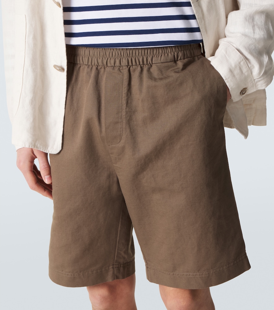 Cotton and linen shorts