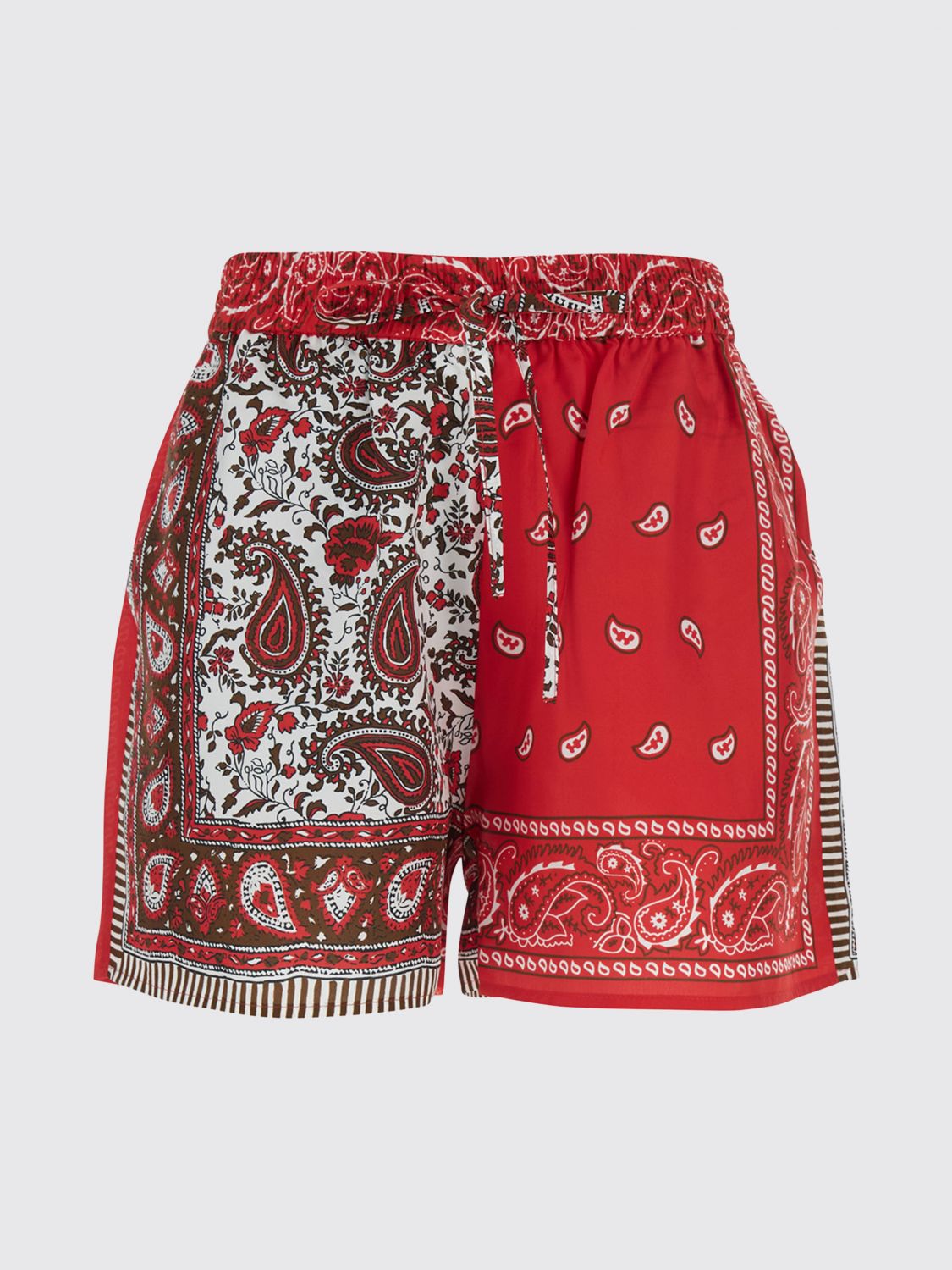 Bandana Print Silk Shorts P. A.R. O.S. H. with Elasticated Waist