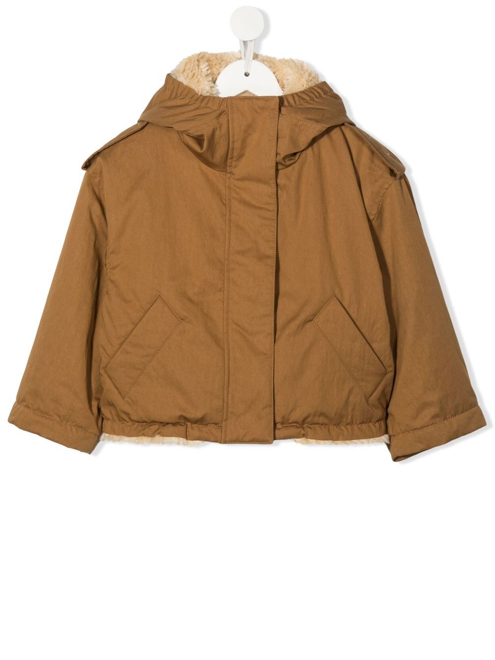 Zip-up hooded jacket - Brown