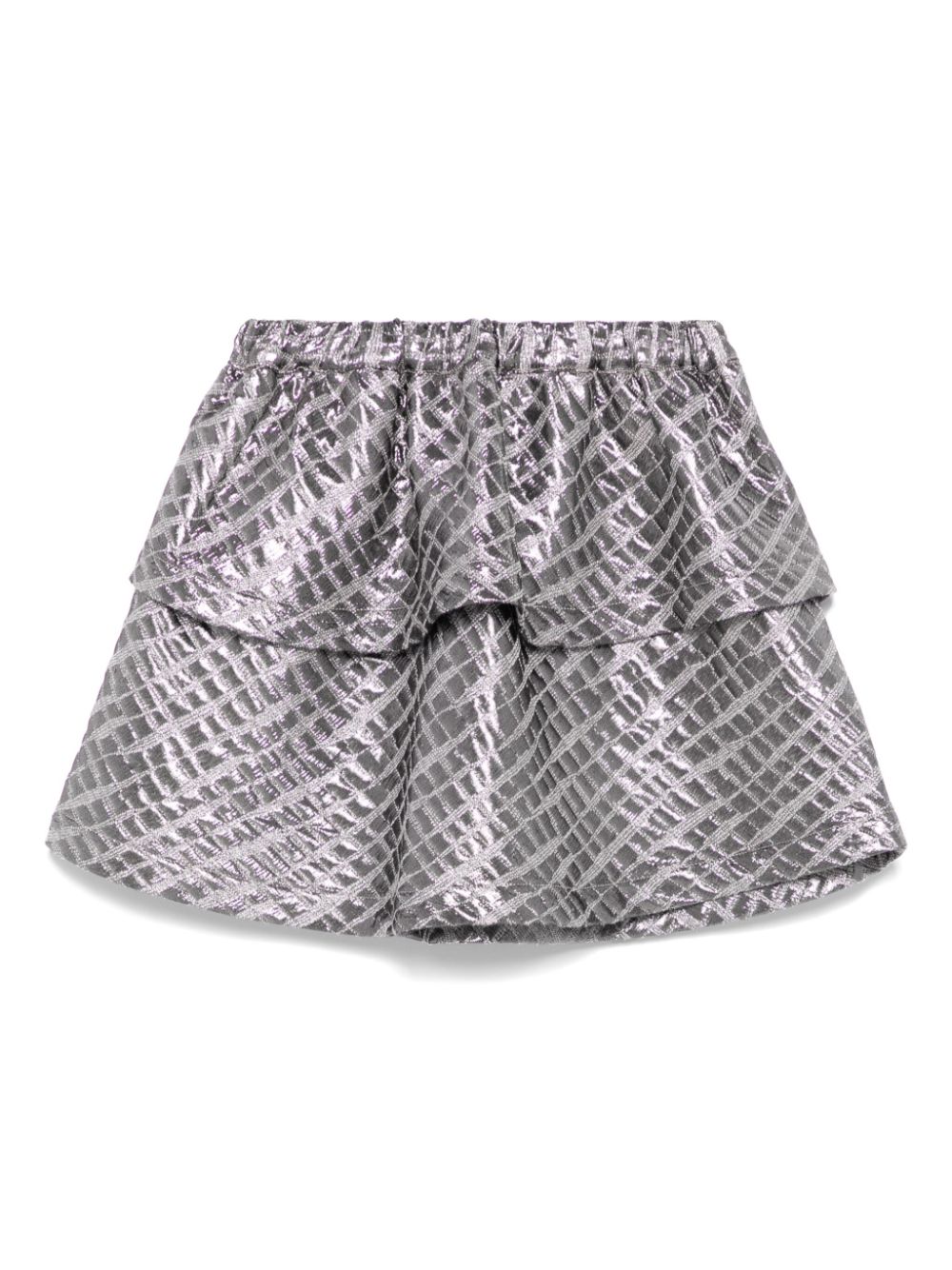 Metallic-effect tiered skirt - Silver