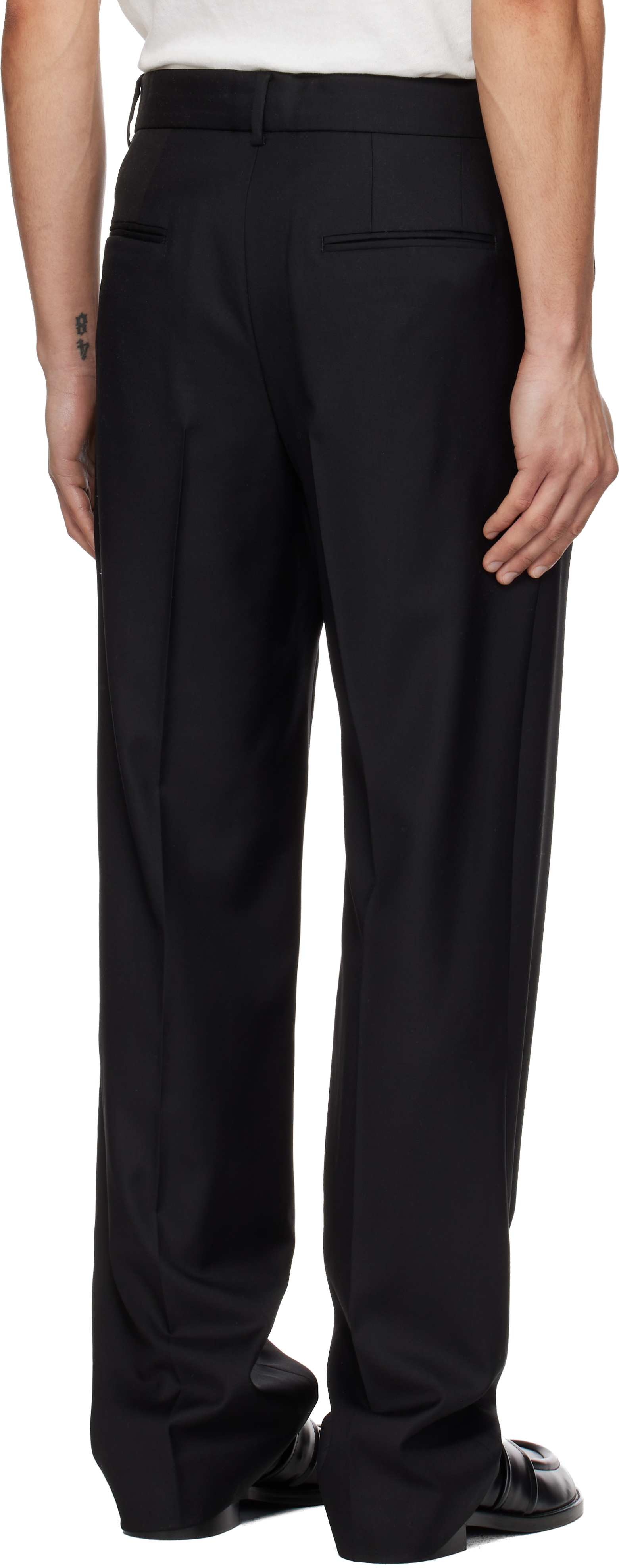 Black Paris Straight Tailored Trousers