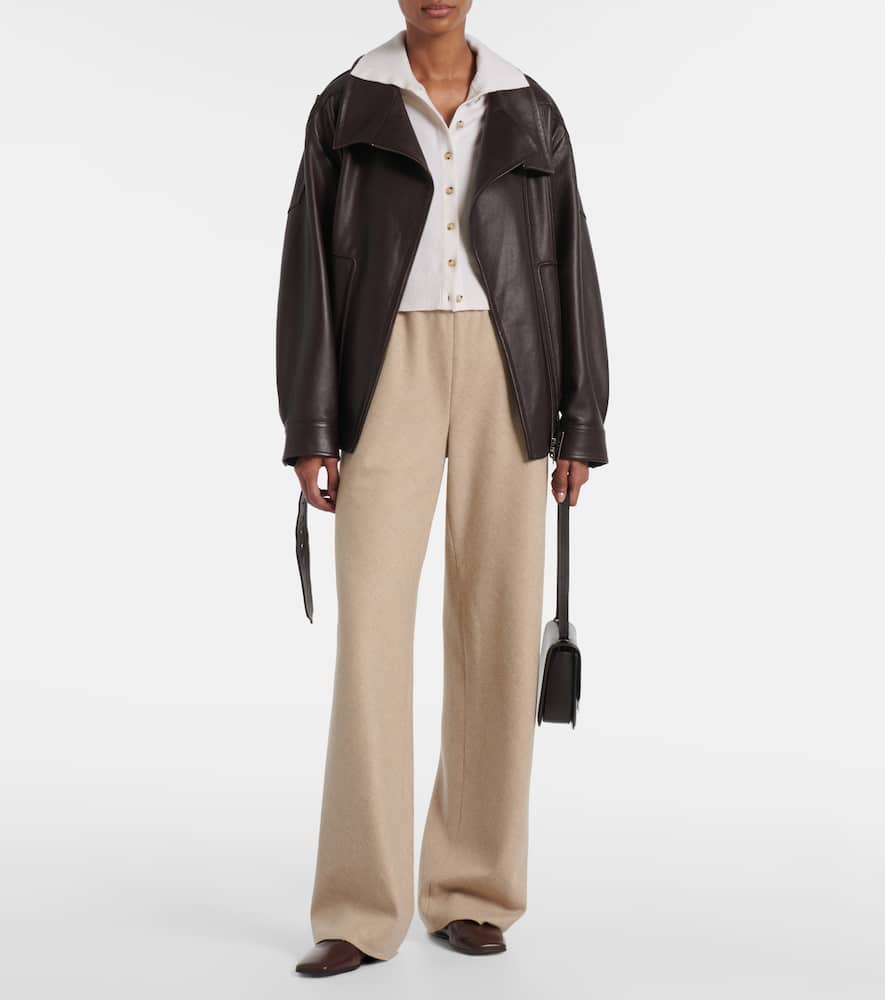 High-rise wide-leg pants