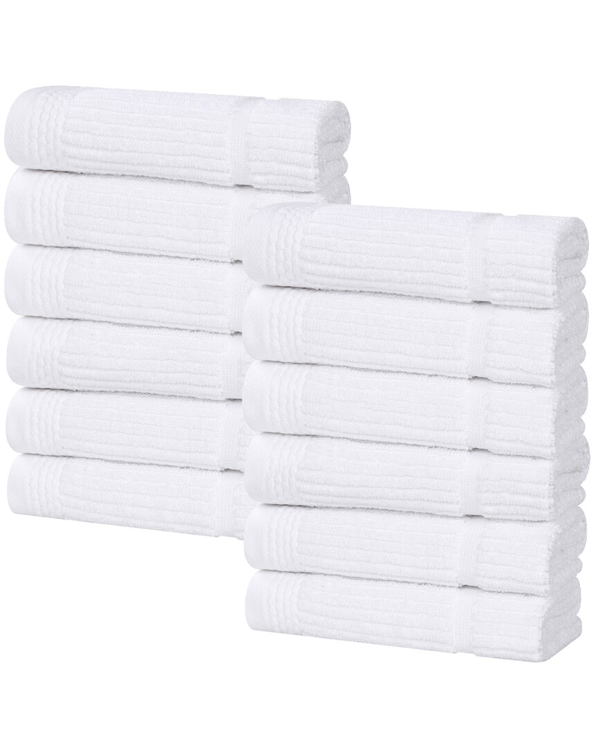 Superior Set of 12 Milo Smart Twist Cotton Medium Weight Solid Washcloths