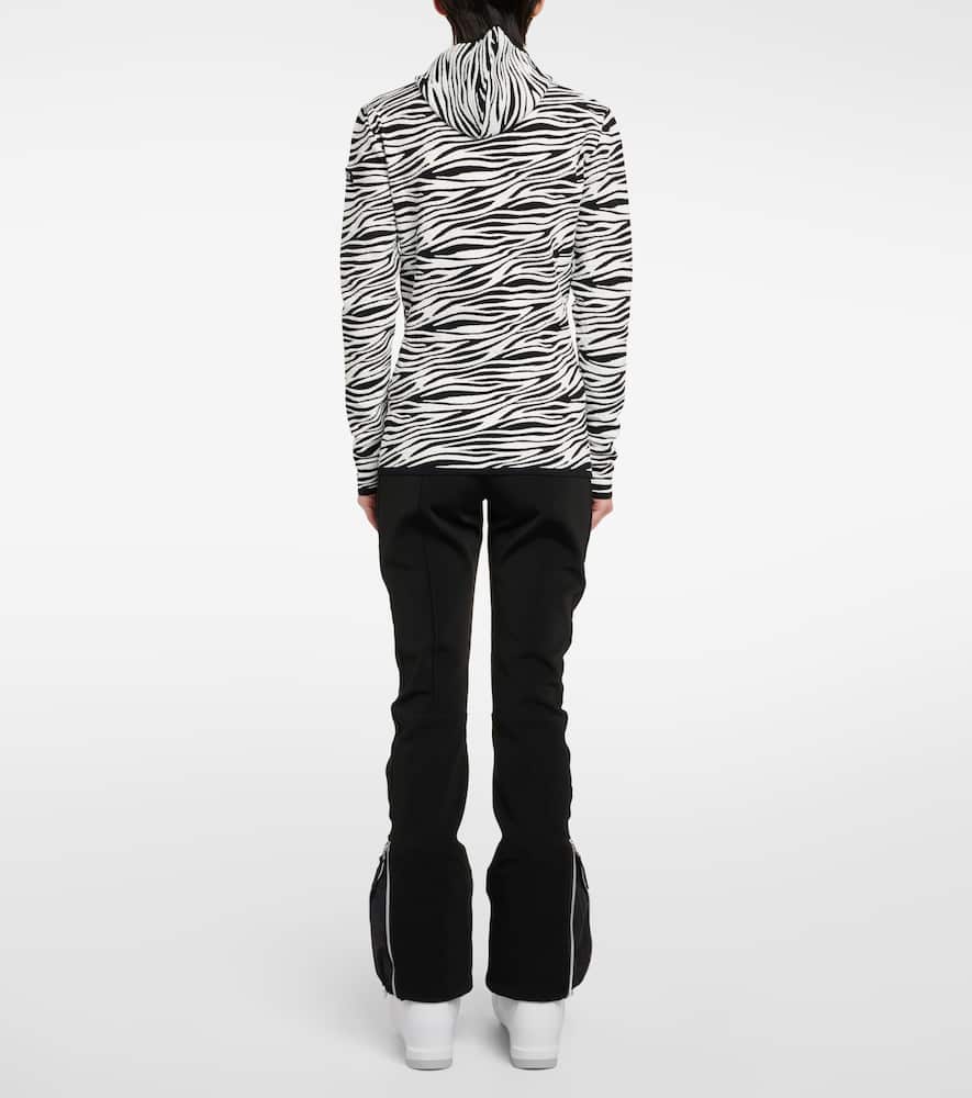 Jet Set Zoey zebra-print jacquard hoodie
