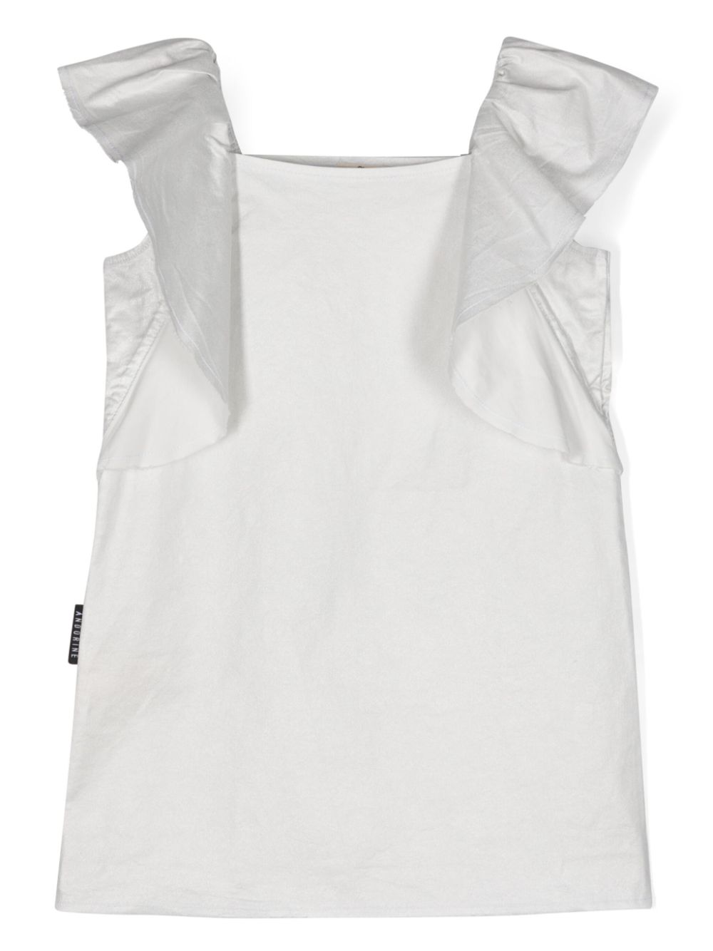 Square-neck ruffle-detail dress - Silver