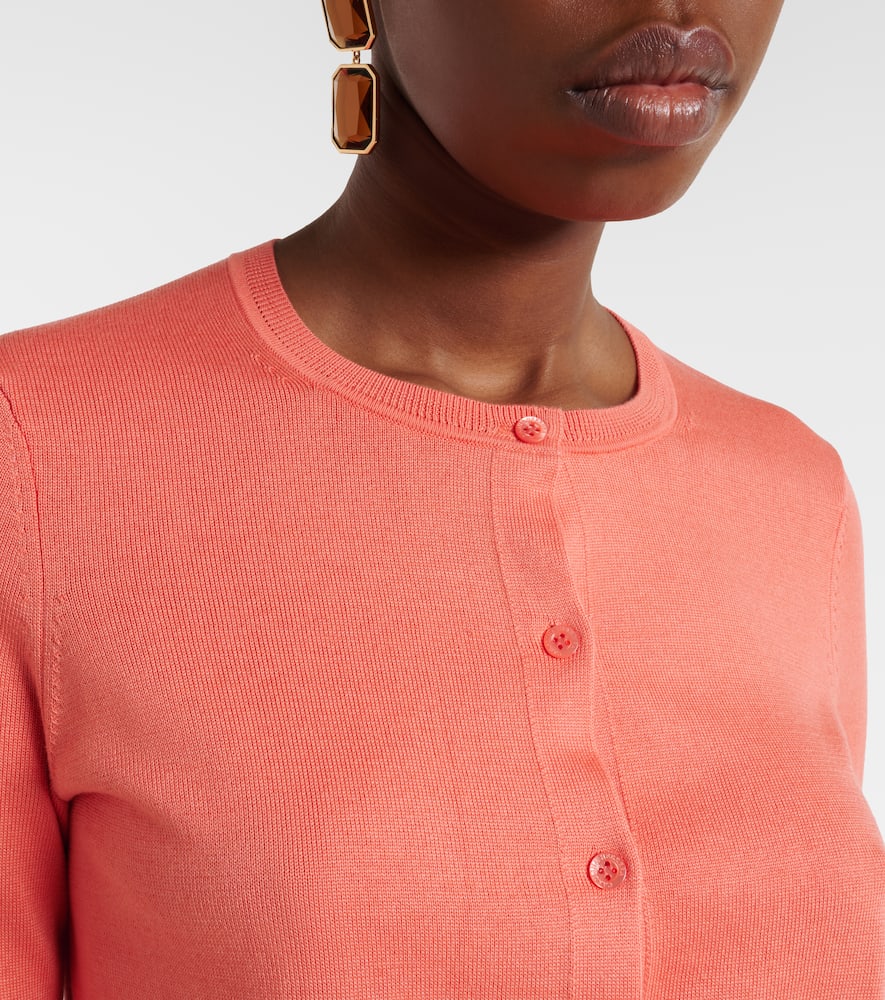 Cropped silk and cotton cardigan