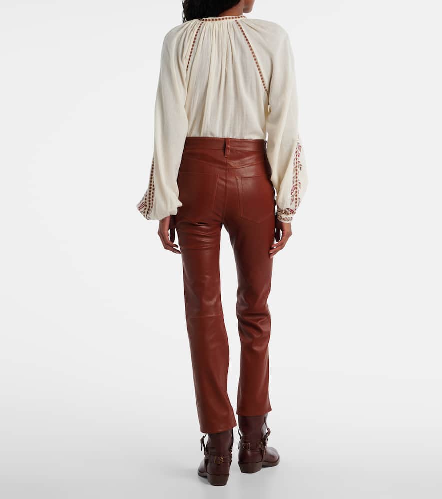 Reboot Crop leather bootcut pants