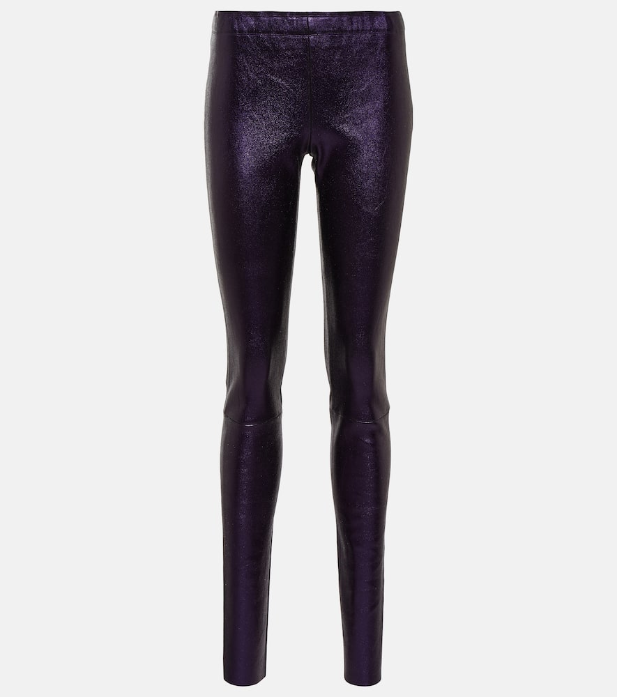 Carolyn metallic leather leggings