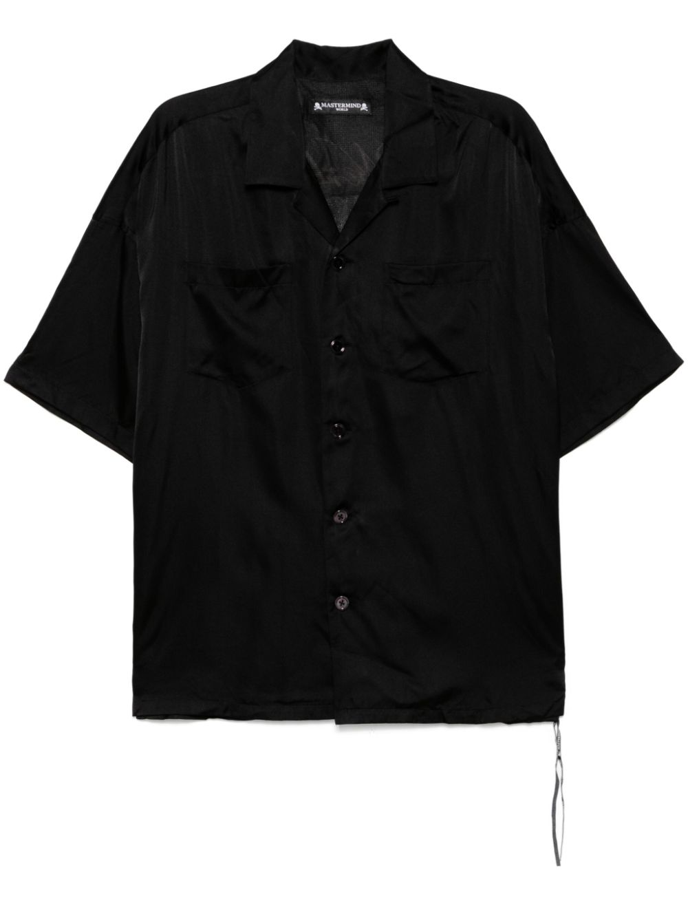 Skull-embroidered shirt - Black