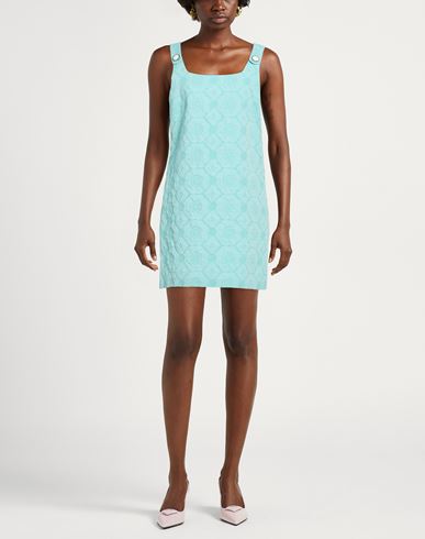 Woman Mini dress Turquoise Size 10 Cotton, Polyamide