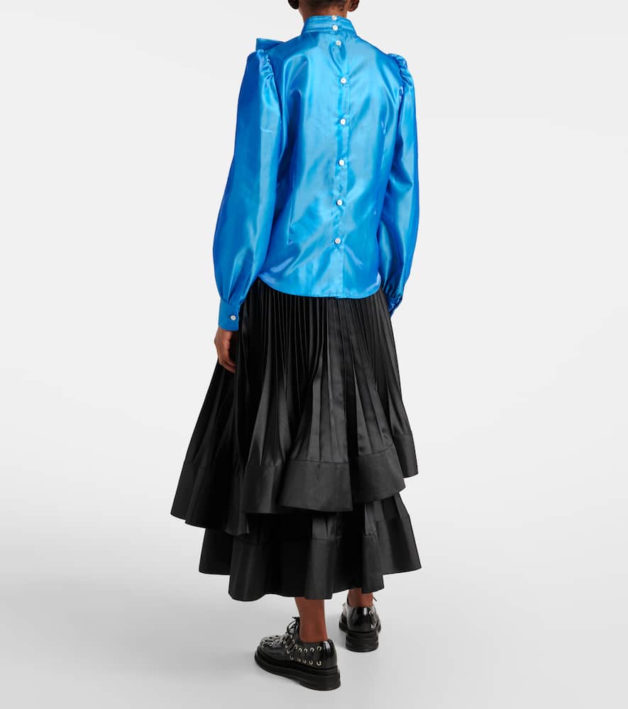 Bow-detail satin blouse