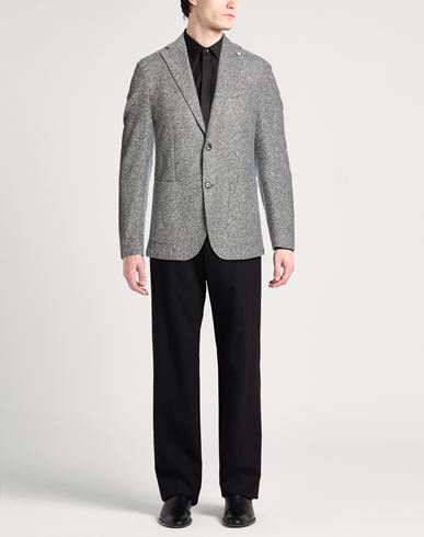 L. b.m. 1911 Man Blazer Grey Size 40 Acrylic, Cotton, Polyester, Virgin Wool