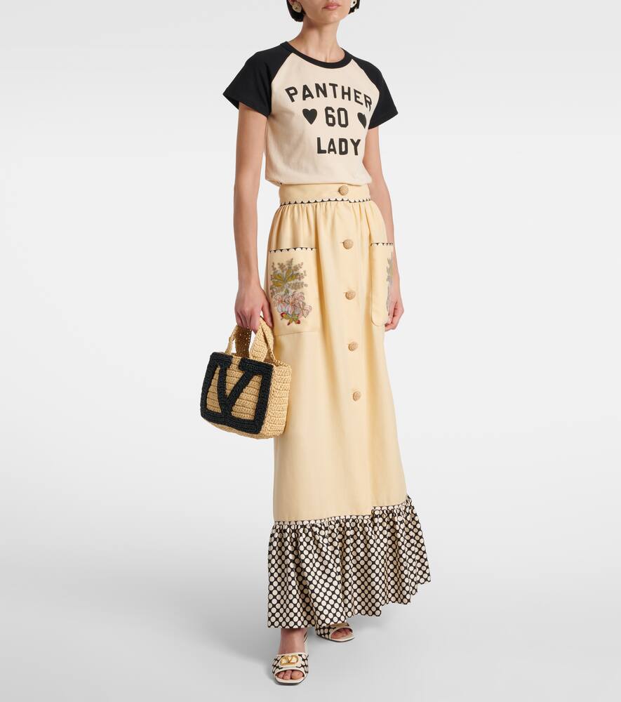 Plus De Pois embroidered maxi skirt