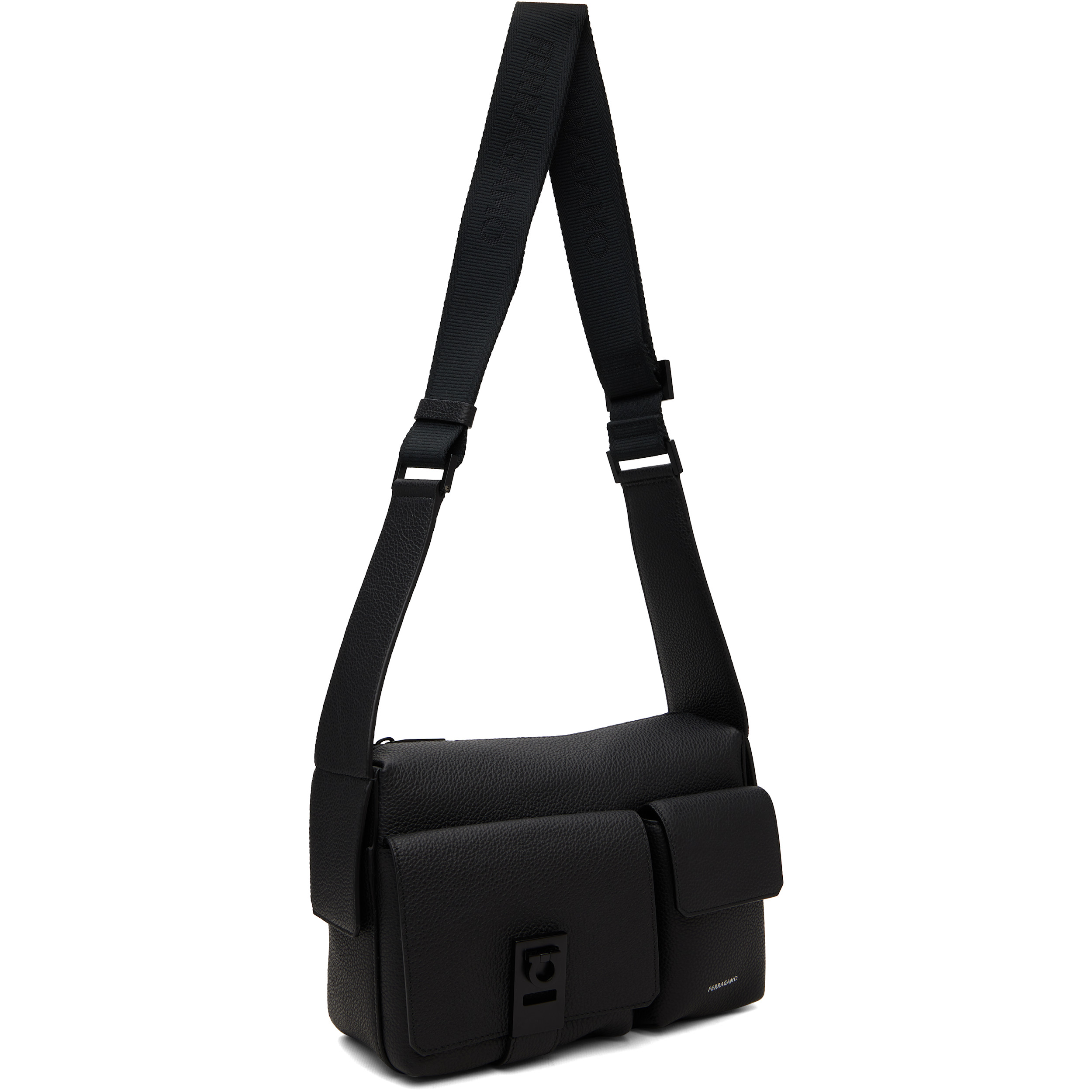 Black Utility Crossbody Hug Buckle Bag