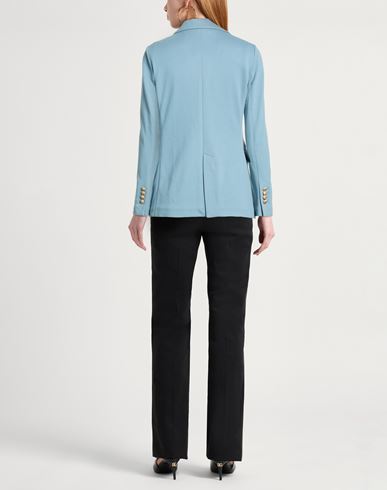 Woman Blazer Light blue Size 4 Cotton, Elastane