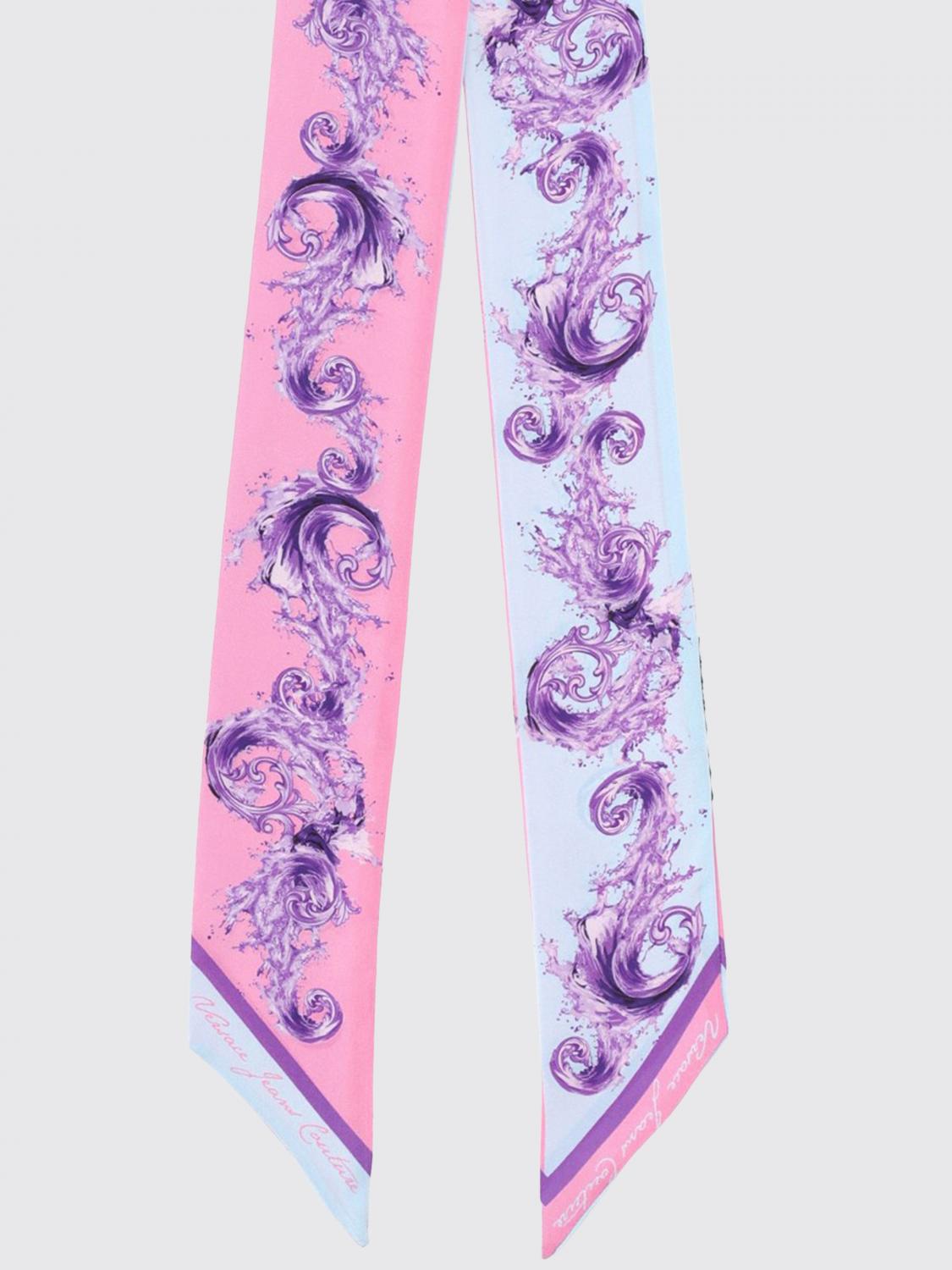 Baroque Print Silk Bandeau Scarf with Logo